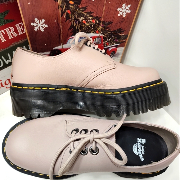 🥰NWOT Dr Martens 1461 Quad II Pisa Vintage Platform Lace Up, Taupe Leather, 7 - Picture 13 of 16